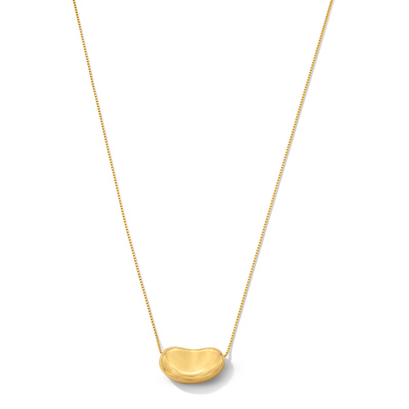Puffed "Jelly Bean" Pendant in Hollow 14K Gold
