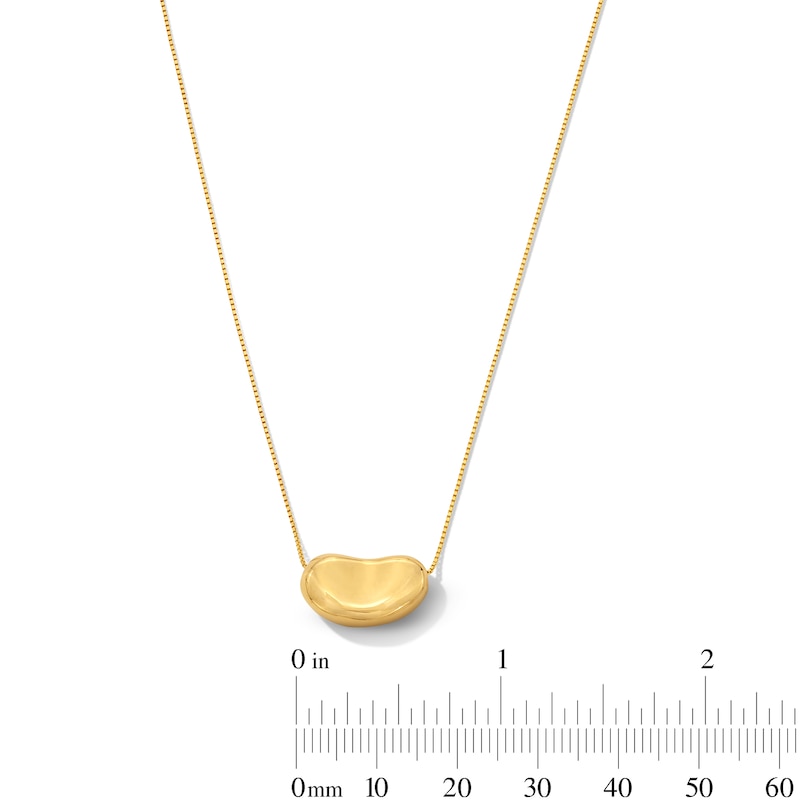 Main Image 3 of Puffed "Jelly Bean" Pendant in Hollow 14K Gold