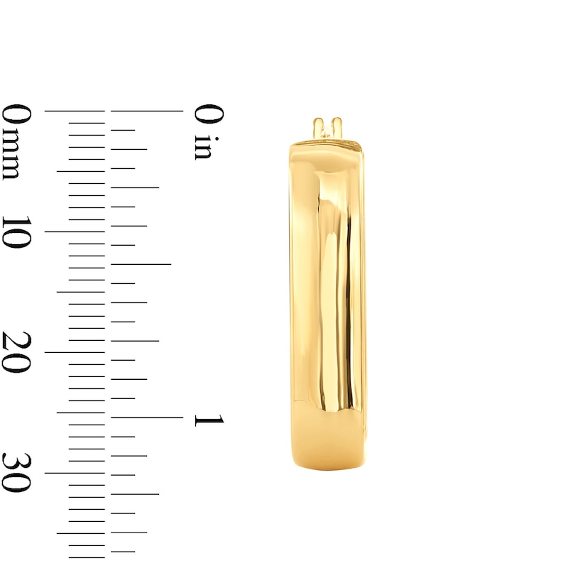 Main Image 3 of 27.0mm Squared Paper Clip Hoop Earrings in Hollow 10K Gold