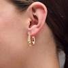 Thumbnail Image 2 of 24.0mm Graduated Ribbed Hoop Earrings in Hollow 14K Gold