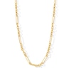Thumbnail Image 1 of 3.0mm Paper Clip Figaro Chain Necklace in Hollow 10K Gold - 18”