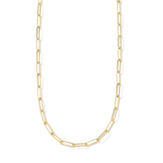 3.2mm Paper Clip Chain Necklace in Hollow 10K Gold - 16"