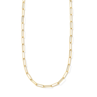 3.2mm Paper Clip Chain Necklace in Hollow 10K Gold - 16"