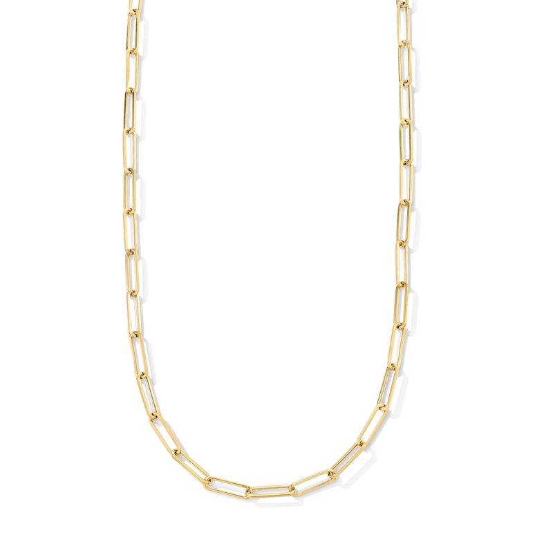 Main Image 1 of 3.2mm Paper Clip Chain Necklace in Hollow 10K Gold - 16"