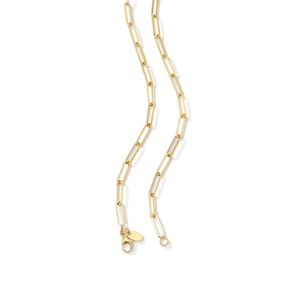 3.2mm Paper Clip Chain Necklace in Hollow 10K Gold - 16"