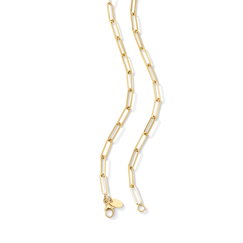 Main Image 2 of 3.2mm Paper Clip Chain Necklace in Hollow 10K Gold - 16"