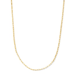 1.5mm Paper Clip Chain Choker Necklace in Solid 10K Gold - 16”