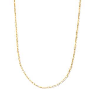 1.5mm Paper Clip Chain Choker Necklace in Solid 10K Gold - 16”