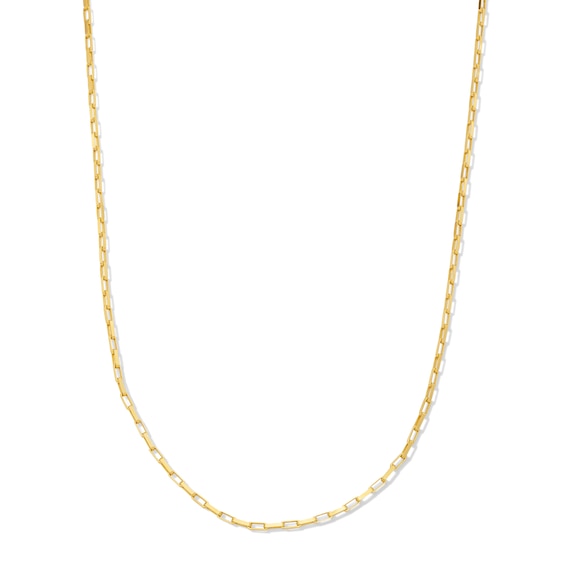 1.5mm Paper Clip Chain Choker Necklace in Solid 10K Gold - 16”
