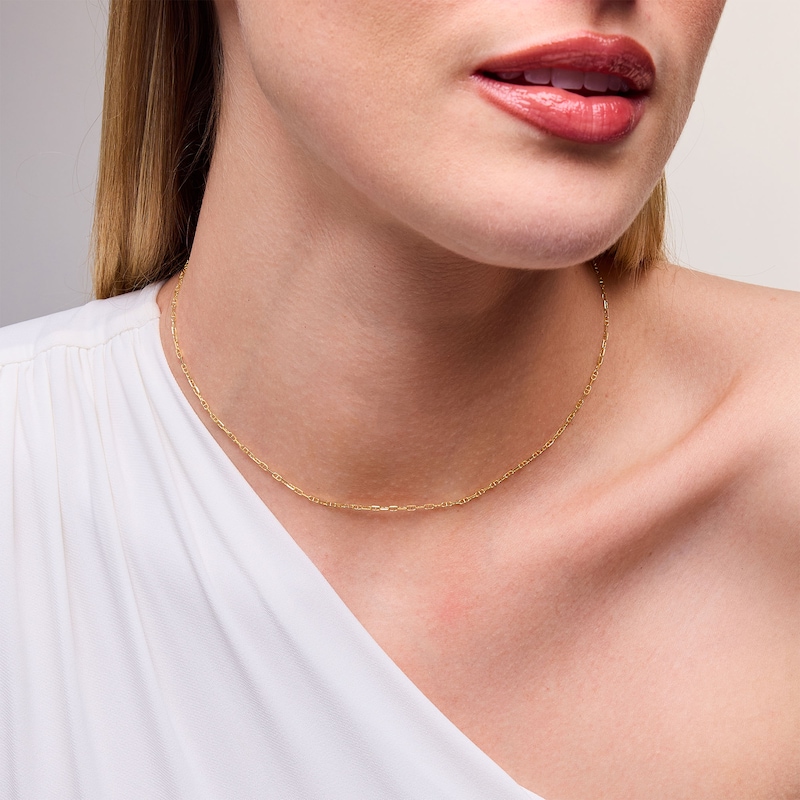 Main Image 2 of 1.6mm Diamond-Cut Mariner Chain Choker Necklace in Solid 10K Gold - 16”