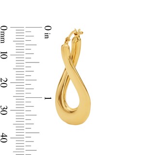 33.2mm Twist Oval Hoop Earrings in Hollow 14K Gold