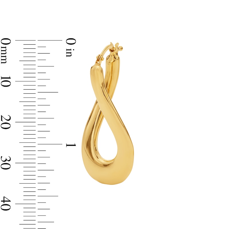 Main Image 2 of 33.2mm Twist Oval Hoop Earrings in Hollow 14K Gold