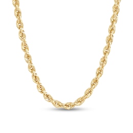 3.0mm Glitter Rope Chain Necklace in Hollow 10K Gold - 20"