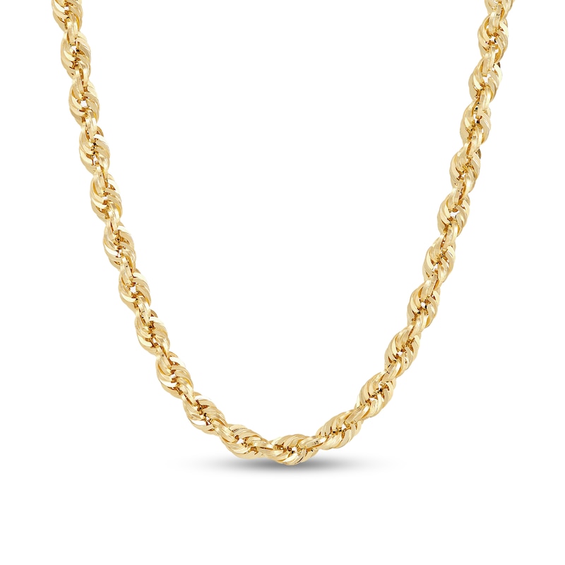 Main Image 1 of 3.0mm Glitter Rope Chain Necklace in Hollow 10K Gold - 20"