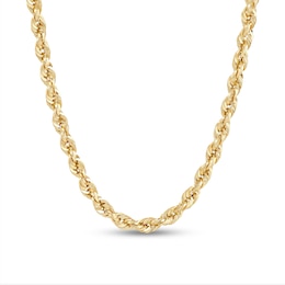 3.8mm Diamond-Cut Glitter Rope Chain Necklace in Hollow 10K Gold - 22”