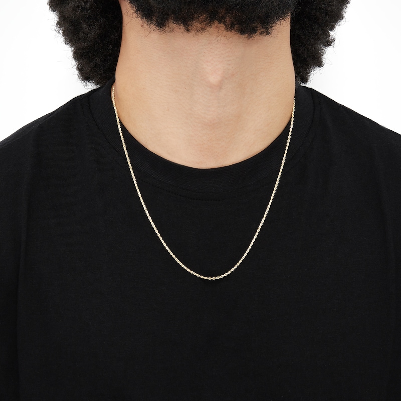 Main Image 2 of 3.8mm Diamond-Cut Glitter Rope Chain Necklace in Hollow 10K Gold - 22”