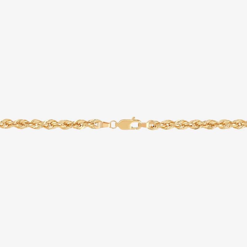 Main Image 4 of 3.8mm Diamond-Cut Glitter Rope Chain Necklace in Hollow 10K Gold - 22”