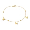 Thumbnail Image 1 of Butterfly with Bead Station Bracelet in Solid 10K Gold