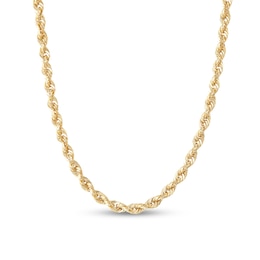 3.8mm Diamond-Cut Glitter Rope Chain Necklace in Hollow 10K Gold - 24"