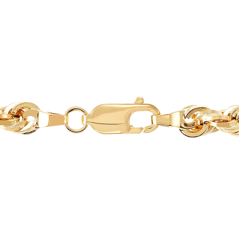 Main Image 4 of 3.8mm Diamond-Cut Glitter Rope Chain Necklace in Hollow 10K Gold - 24"