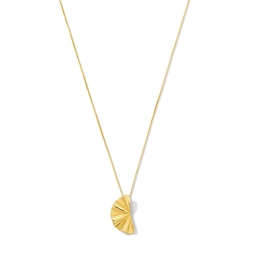 Fan Pendant in Solid 10K Gold