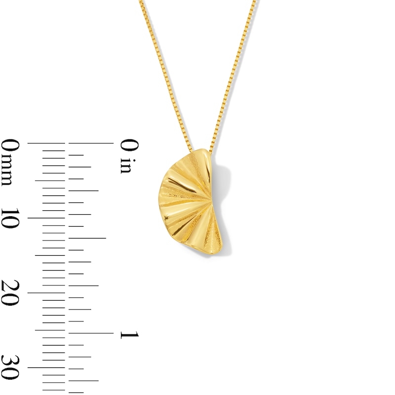 Main Image 3 of Fan Pendant in Solid 10K Gold