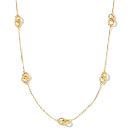 Interlocking Circles Station Necklace in 14K Gold