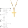 Thumbnail Image 3 of Cross with Bead Station Necklace in Solid 14K Gold