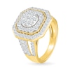 Thumbnail Image 4 of 1.95 CT. T.W. Multi-Diamond Double Octagonal Frame Triple Row Split Shank Bridal Set in 10K Gold