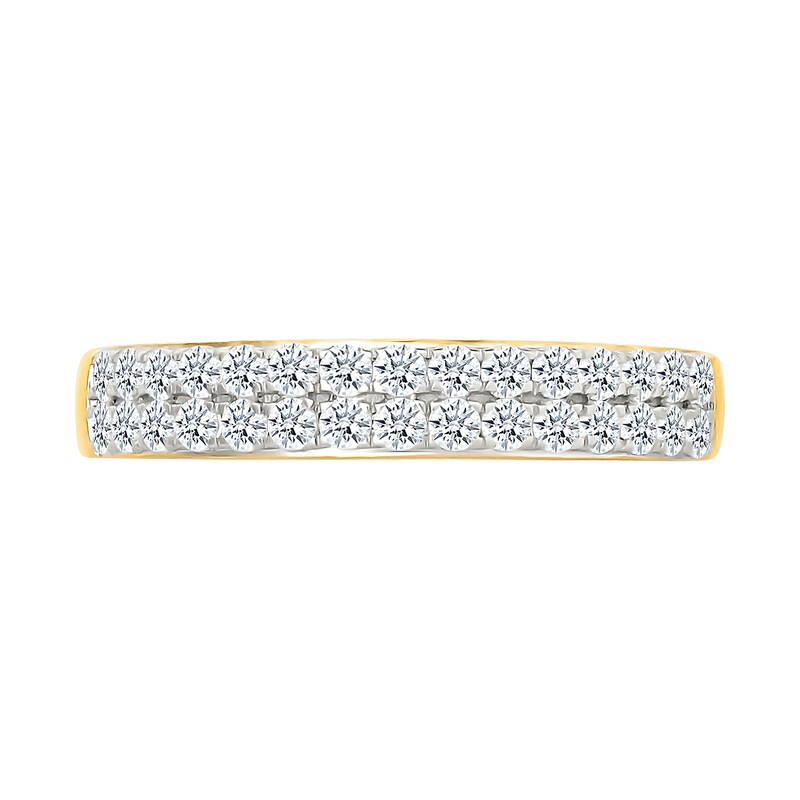 Main Image 5 of 1.95 CT. T.W. Multi-Diamond Double Octagonal Frame Triple Row Split Shank Bridal Set in 10K Gold