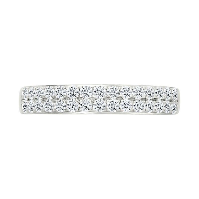 Main Image 5 of 1.95 CT. T.W. Multi-Diamond Double Octagonal Frame Triple Row Split Shank Bridal Set in 10K White Gold