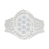 Thumbnail Image 1 of 1.23 CT. T.W. Oval-Shaped Multi-Diamond Swirl Frame Triple Row Shank Bridal Set in 10K White Gold
