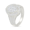 Thumbnail Image 4 of 1.23 CT. T.W. Oval-Shaped Multi-Diamond Swirl Frame Triple Row Shank Bridal Set in 10K White Gold