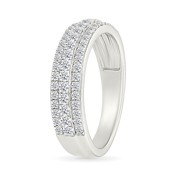 1.95 CT. T.W. Pear-Shaped Multi-Diamond Double Frame Triple Row Split Shank Bridal Set in 10K Gold