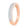Thumbnail Image 6 of 1.95 CT. T.W. Multi-Diamond Double Octagonal Frame Triple Row Split Shank Bridal Set in 10K Rose Gold