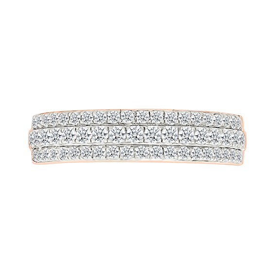 1.95 CT. T.W. Pear-Shaped Multi-Diamond Double Frame Triple Row Split Shank Bridal Set in 10K Rose Gold