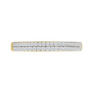 1.45 CT. T.W. Cushion-Shaped Multi-Diamond Double Frame Multi-Row Split Shank Bridal Set in 10K Gold