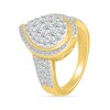 Thumbnail Image 4 of 1.23 CT. T.W. Pear-Shaped Multi-Diamond Swirl Frame Triple Row Shank Bridal Set in 10K Gold