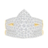 Thumbnail Image 1 of 1.45 CT. T.W. Pear-Shaped Multi-Diamond Double Frame Multi-Row Split Shank Bridal Set in 10K Gold
