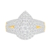 Thumbnail Image 3 of 1.45 CT. T.W. Pear-Shaped Multi-Diamond Double Frame Multi-Row Split Shank Bridal Set in 10K Gold