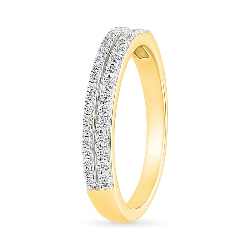 Main Image 6 of 1.45 CT. T.W. Pear-Shaped Multi-Diamond Double Frame Multi-Row Split Shank Bridal Set in 10K Gold