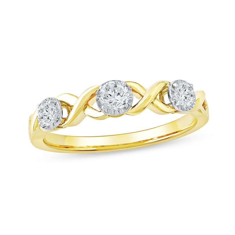 0.33 CT. T.W. Diamond "XO" Anniversary Band in 10K Gold