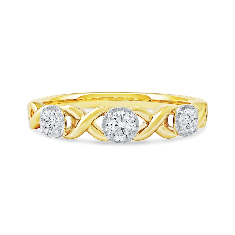 Main Image 3 of 0.33 CT. T.W. Diamond "XO" Anniversary Band in 10K Gold