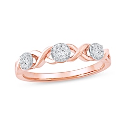 0.33 CT. T.W. Diamond "XO" Anniversary Band in 10K Rose Gold
