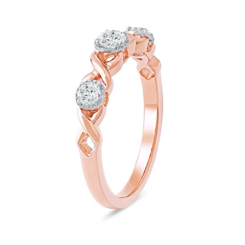 Main Image 2 of 0.33 CT. T.W. Diamond "XO" Anniversary Band in 10K Rose Gold