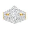 Thumbnail Image 1 of 1.45 CT. T.W. Marquise-Shaped Multi-Diamond Frame Multi-Row Split Shank Bridal Set in 10K Gold