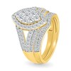 Thumbnail Image 2 of 1.45 CT. T.W. Marquise-Shaped Multi-Diamond Frame Multi-Row Split Shank Bridal Set in 10K Gold