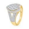 Thumbnail Image 4 of 1.45 CT. T.W. Marquise-Shaped Multi-Diamond Frame Multi-Row Split Shank Bridal Set in 10K Gold