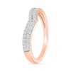 1.45 CT. T.W. Marquise-Shaped Multi-Diamond Frame Multi-Row Split Shank Bridal Set in 10K Rose Gold