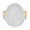 Thumbnail Image 1 of 1.95 CT. T.W. Oval-Shaped Multi-Diamond Double Frame Multi-Row Shank Bridal Set in 10K Gold